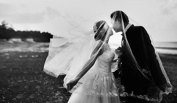 black-and-white wedding
